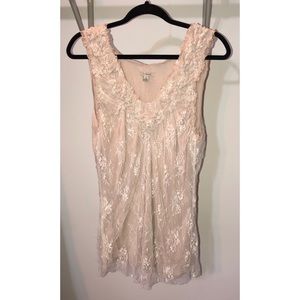 Bordeaux Lace Sleeveless Top (Anthropologie)